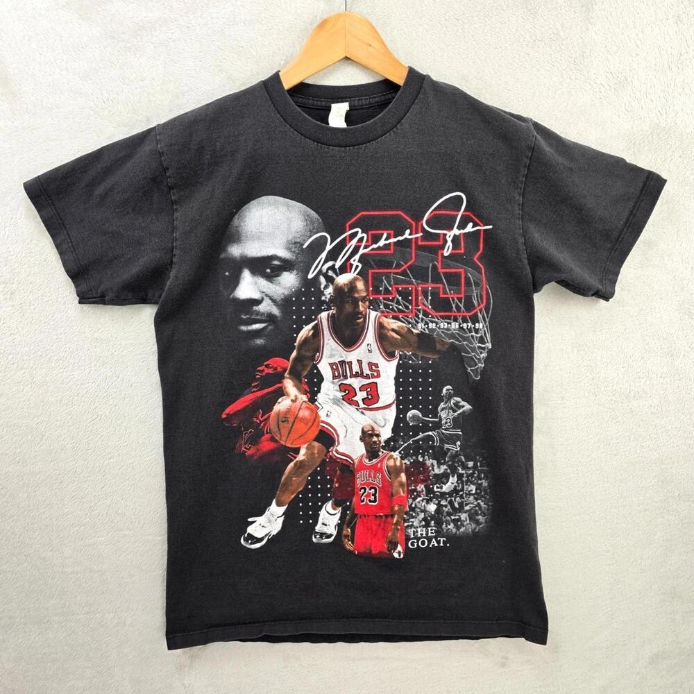 Michael Jordan Shirt Mens  Black Chicago Bulls Rap Tee Vtg Style